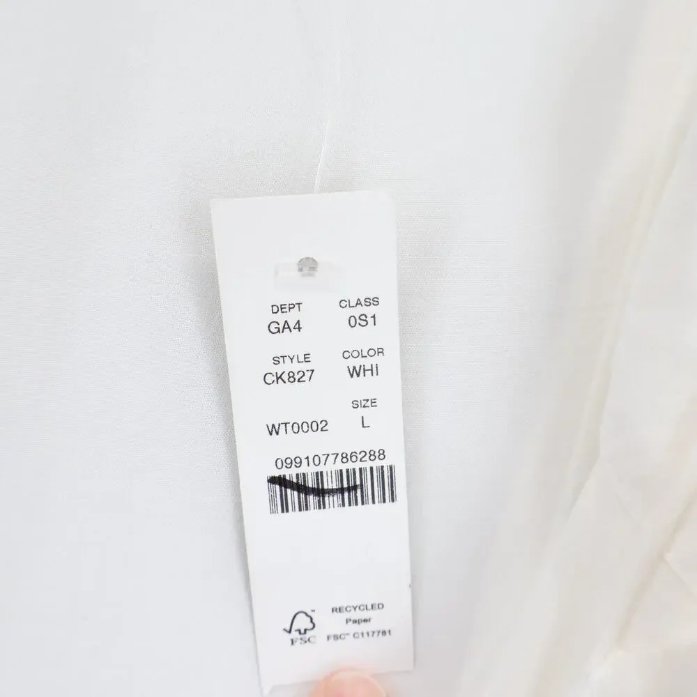 J.Crew Sorrento Dress Cotton Voile White Size Large NWT